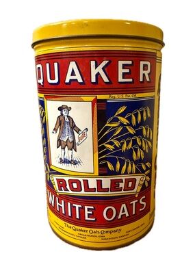 Vintage 1984 Quaker Oats Limited Edition Tin Collectible - 1896 Replica VTG